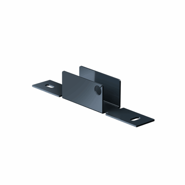 Metalowy łącznik do profila 40x20 mm antracytowy, element montażowy do ogrodzeń i konstrukcji stalowych.