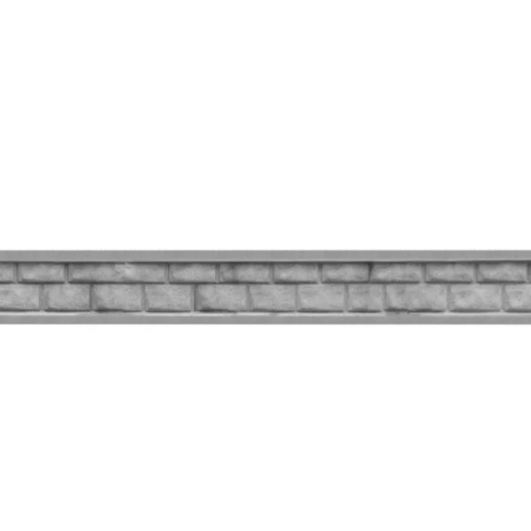 Podmurówka betonowa cegiełka 250x25 cm zamontowana pod panelem ogrodzeniowym, podkreślająca klasyczny styl i solidność fundamentu.