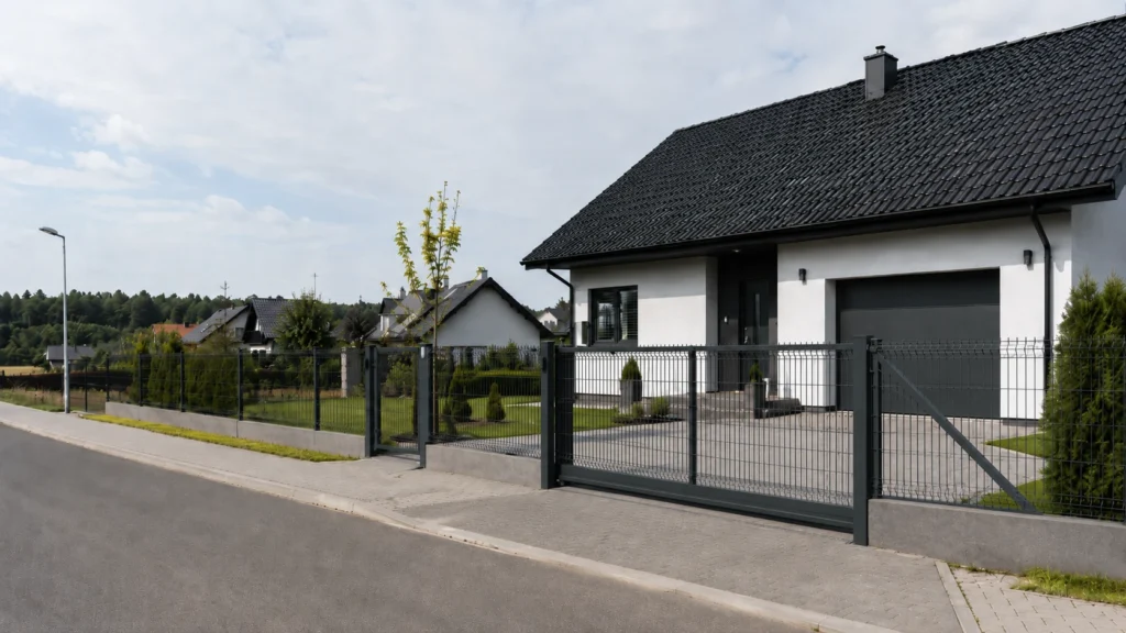 Ogrodzenie panelowe 3D przy domu jednorodzinnym w okolicach Radzymina Wołomina i Marek