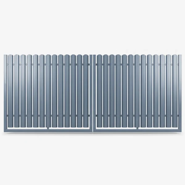 Brama dwuskrzydłowa ze sztachet metalowych SIGMA 140 × 400 cm, antracyt RAL 7016